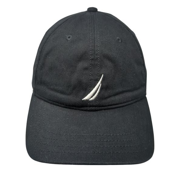 Nautica Slideback Baseball Hat Black One Size Embroidered Adjustable - Picture 1 of 9